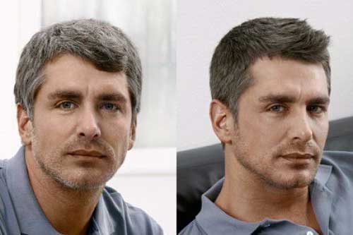 Мужчина до и после окрашивания